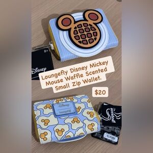 Loungefly Mickey Mouse Waffle Zip Wallet - Blue and Yellow